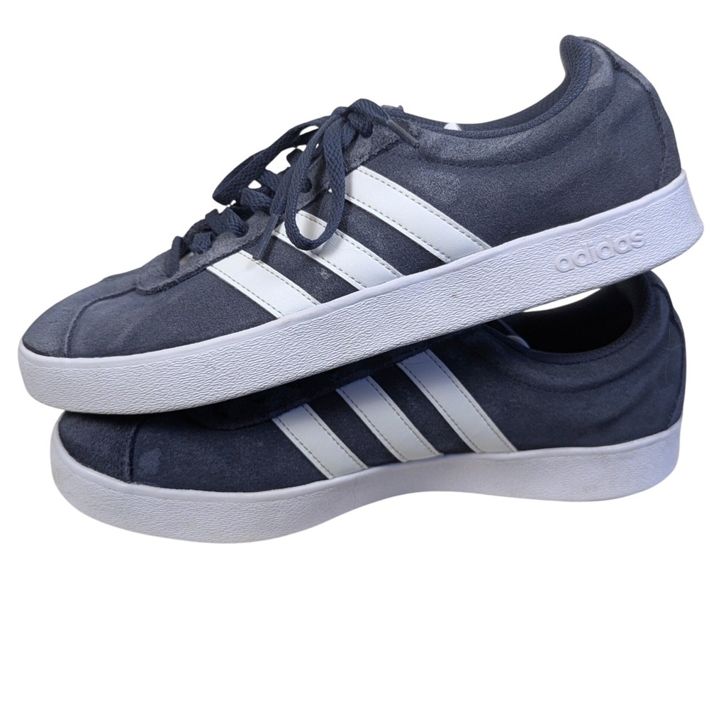 8.5 Adidas VL Court 3.0 Navy Blue Suede Low Top Sneakers Womens H06113